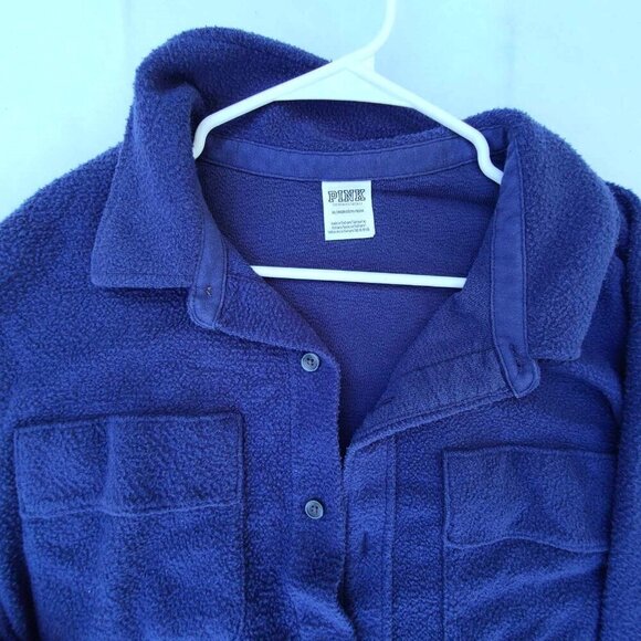 Victorias Secret XL PINK Y2K Warm Comfy Skater Tomboy Oversized Shacket Jacket - Picture 3 of 5